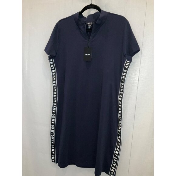 DKNY Navy Blue Logo Dress NEW size XL Women's - Picture 3 of 6